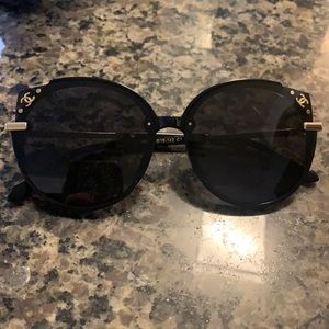 Black and Gold Chanel-style Sunglasses